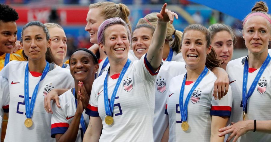 The USA Women’s Soccer team after winning the FIFA World Cup in 2019. Our womens team has dominated the world of international soccer for years, thanks to the youth development for young players. 