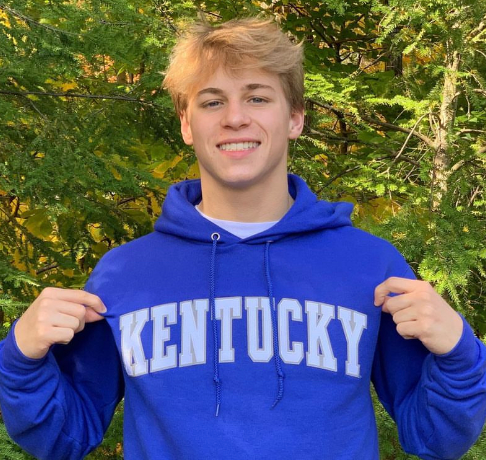 Alex Gallagher celebrating his commitment to the University of Kentucky.