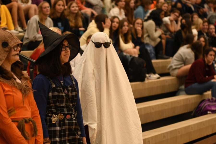 Ella Smetham, junior, shows her holiday spirit by disguising herself as a ghost. She uses the classic white sheet as the main part of her costume and adds sunglasses to complete the look. Ella didn’t have much to say about her costume as a whole; she simply wanted to scare readers with a “Boo.”