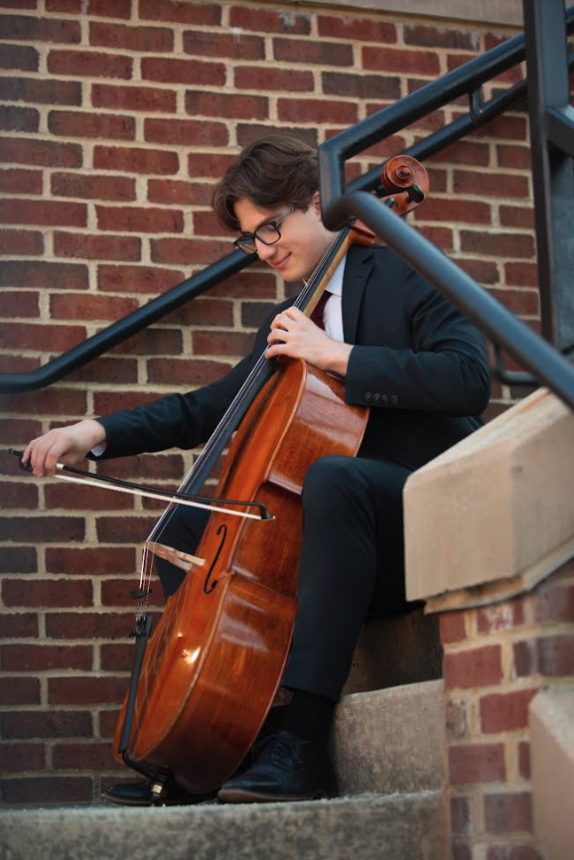 Anthony Yuhos has been involved in music since elementary school. Here he’s seen playing his favorite instrument: the cello.
