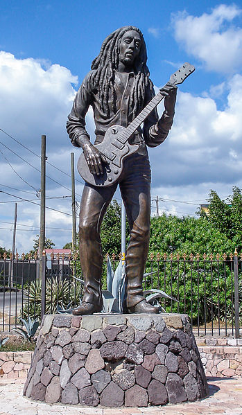 Bob Marleys statue stands in Kingston, Jamaica. 