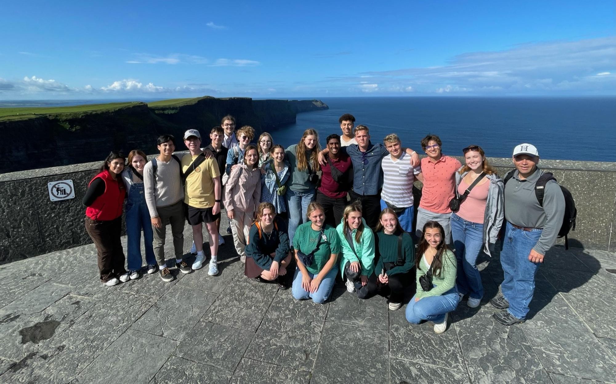 Hudson High Schools Chamber Choir views the Cliffs of Moher in County Clare, Ireland. Used with permission/Jacob Moore.
