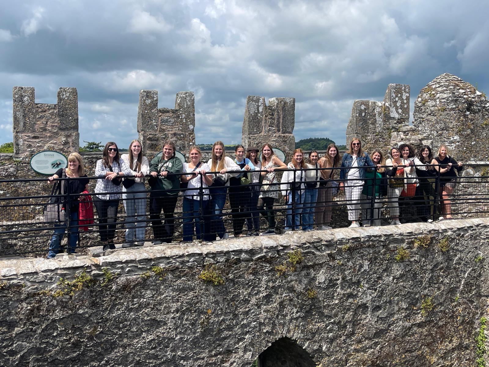 Students and chaperones stand in line to kiss the Blarney Stone at the top of Blarney Castle. Used with permission/Jacob Moore.