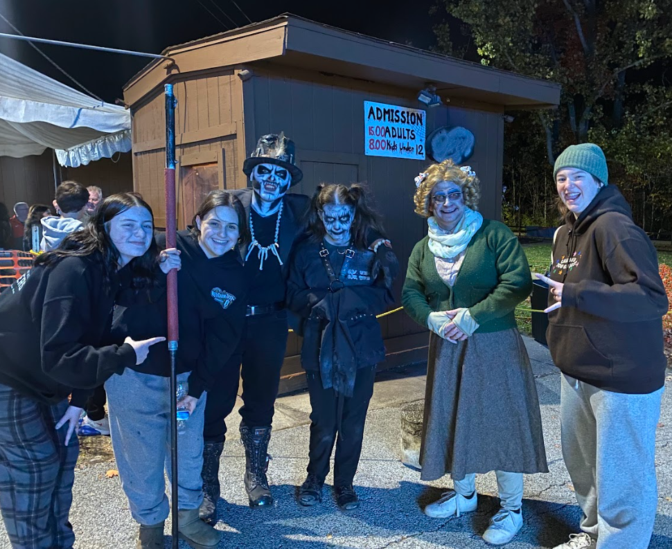 An example of the characters dressed up at the haunted house portraying different monsters. The monsters change from year to year. 