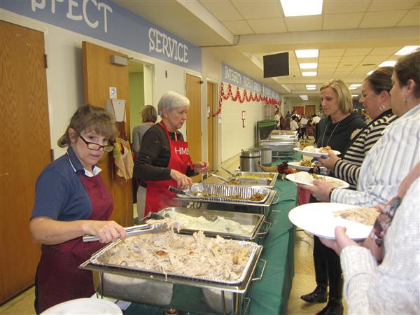 Every Tuesday before Thanksgiving at the Middle School, students can have traditional Thanksgiving foods for lunch. This is one of Hudsons only days where the cafeteria food is good.