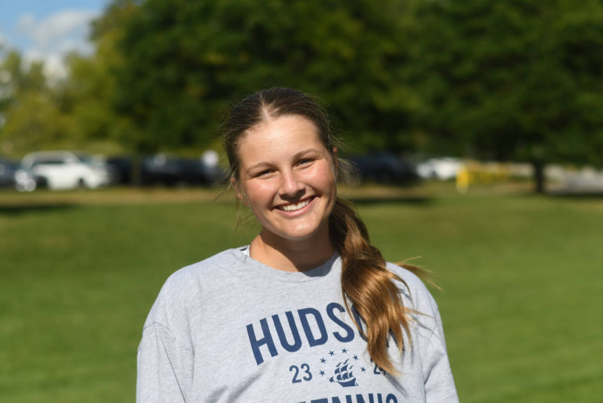 Sophies Senior picture for the Hudson Varsity Tennis team.