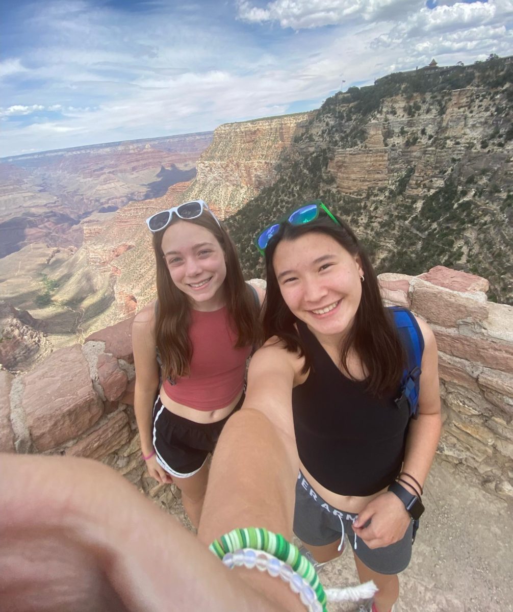 Sophomores Caitlin Petrosino and Greece Lue at the Grand Canyon on the Outdoor Society trip to Arizona and Utah last summer. Seeing this incredible view was one of Petrosino’s favorite moments from the trip. Used with permission/Caitlin Petrosino