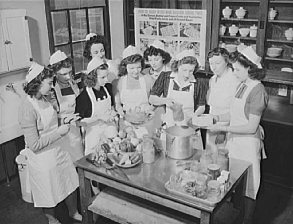 A look into a home economics class when it began to be recognized nationwide. Students learned important skills of sewing, cooking and laundry. Used with permission/Library of Congress/Picryl.