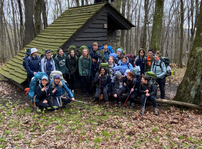 The H2BE class of 2025 on their first hiking trip of the year to Oil Creek, Pa. Prior to this, students were trained on hiking, setting up camp and more. 