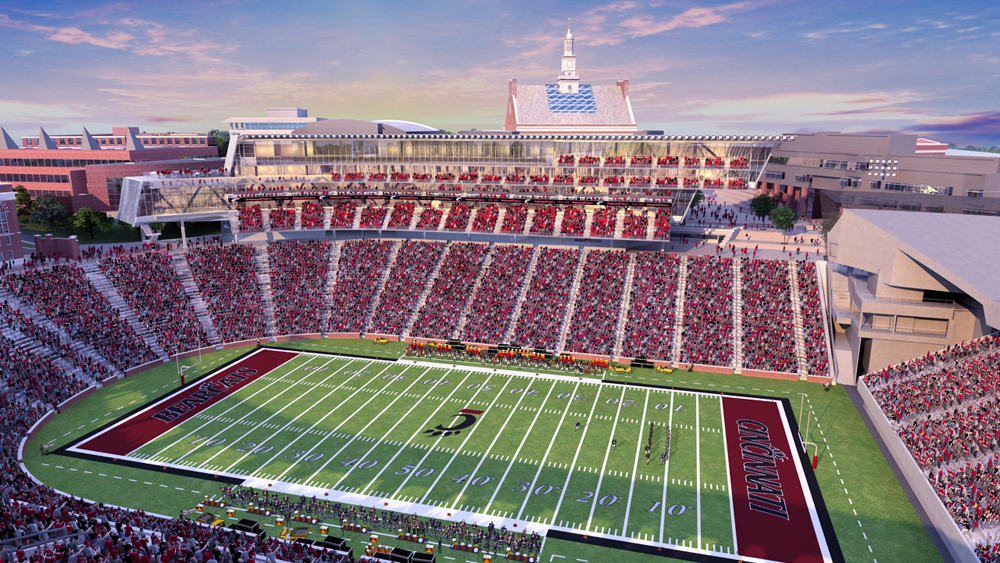 Nippert Stadium, home to the Bearcats since 1915. UC has a solid football team that plays as a member of the competitive Big 12 Conference.