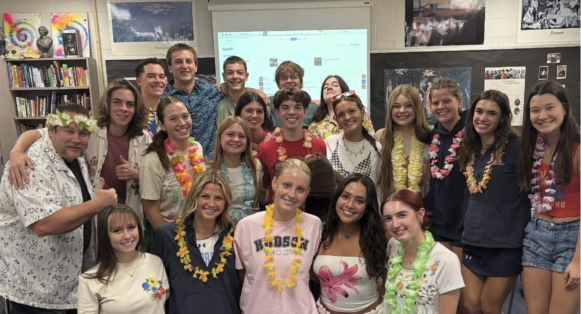 Members of Hudson student government dressed up tropical for 2025 homecoming spirit week. This organization puts in work daily, planning all school spirit weeks and more.